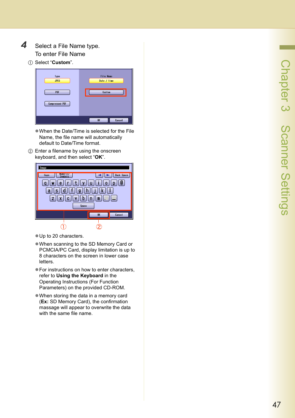 Chapter 3 scanner settings | Panasonic C263 User Manual | Page 47 / 60