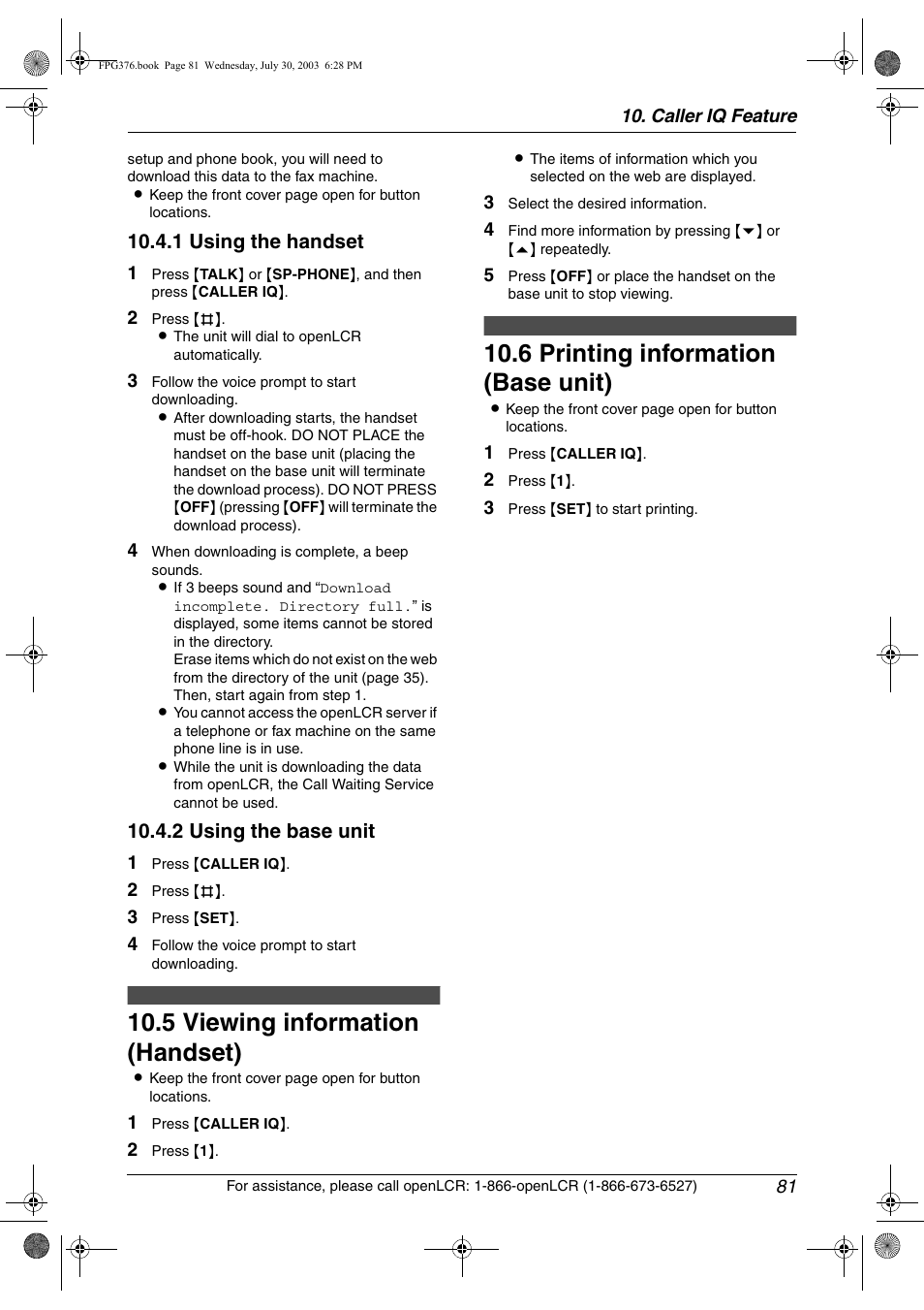 5 viewing information (handset), 6 printing information (base unit), Viewing information (handset) | Printing information (base unit), 5 viewing information (handset), 6 printing information (base unit), 1 using the handset, 2 using the base unit | Panasonic KX-FPG377 User Manual | Page 83 / 94