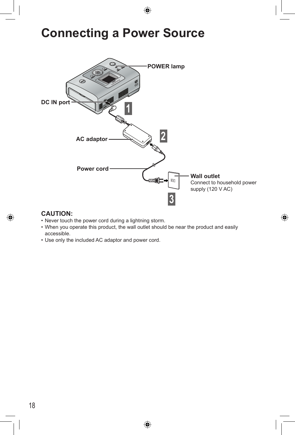 Connecting a power source | Panasonic KX-PX2M User Manual | Page 18 / 80