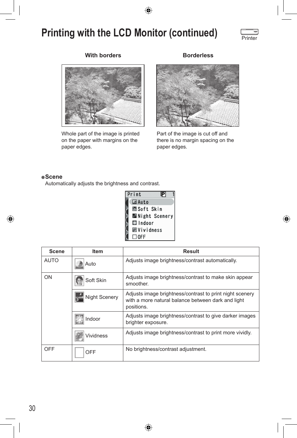 Printing with the lcd monitor (continued) | Panasonic KX-PX2M User Manual | Page 30 / 80