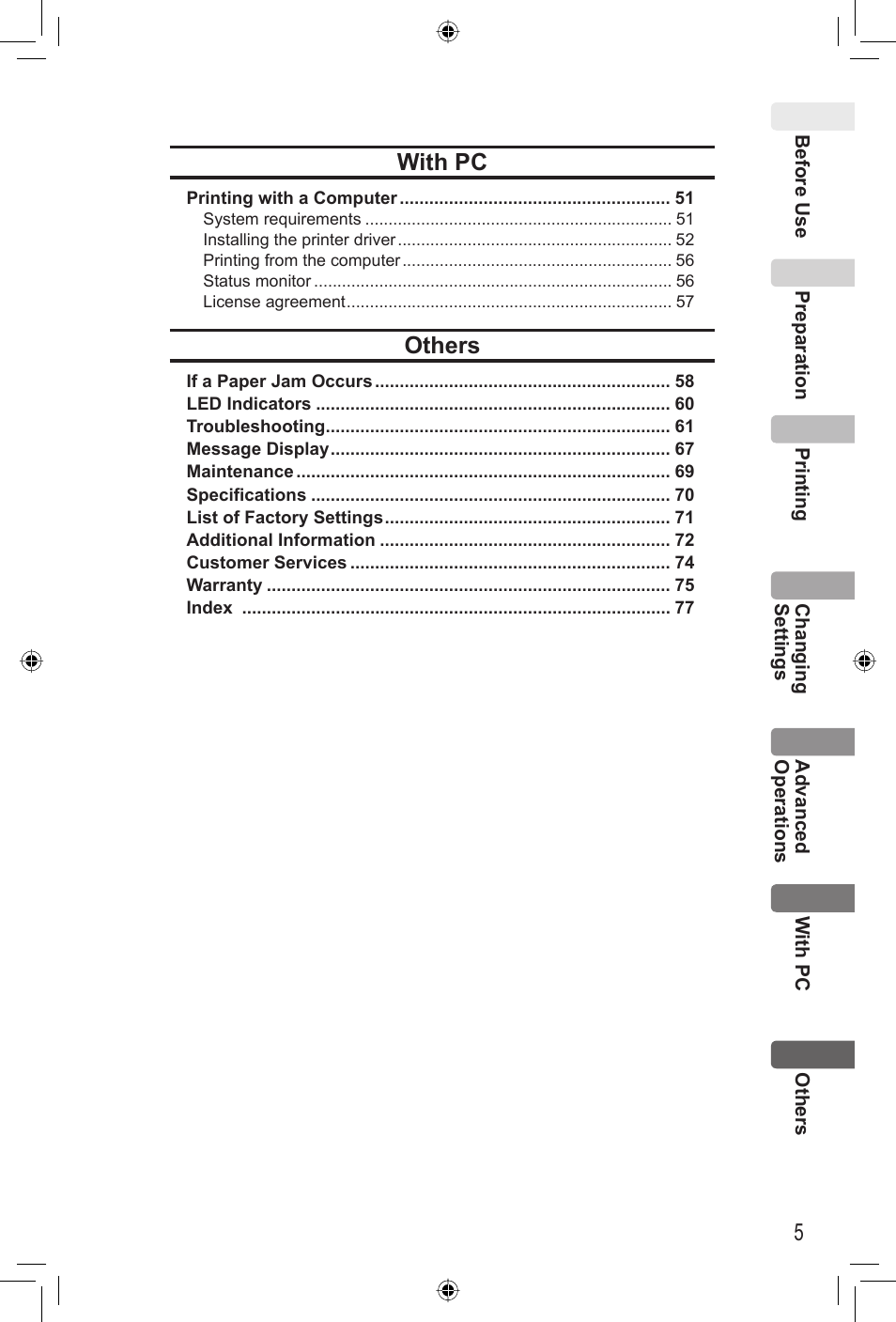 5with pc, Others | Panasonic KX-PX2M User Manual | Page 5 / 80