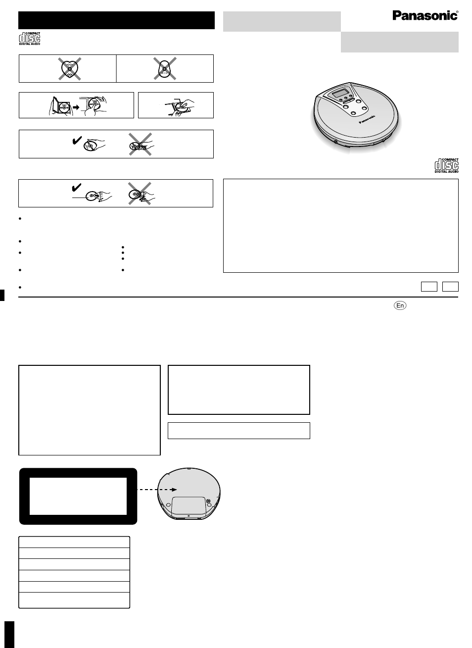 Panasonic SL-CT480 User Manual | 6 pages