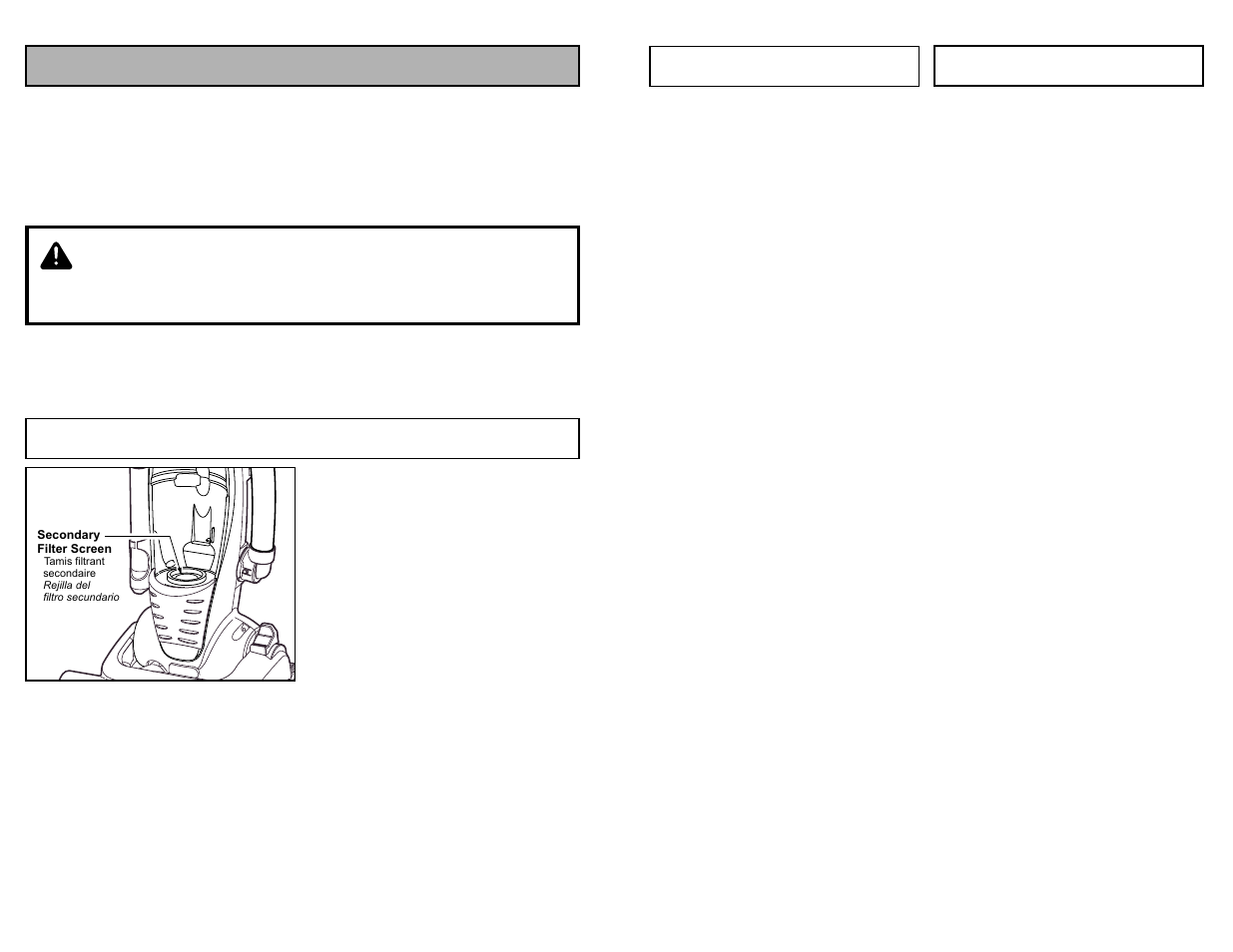 Routine care of cleaner, Cleaning secondary filter screen, Warning | Panasonic MC-V5485 User Manual | Page 28 / 52