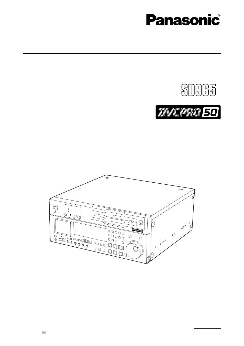 Panasonic AJ-SD965 User Manual | 86 pages