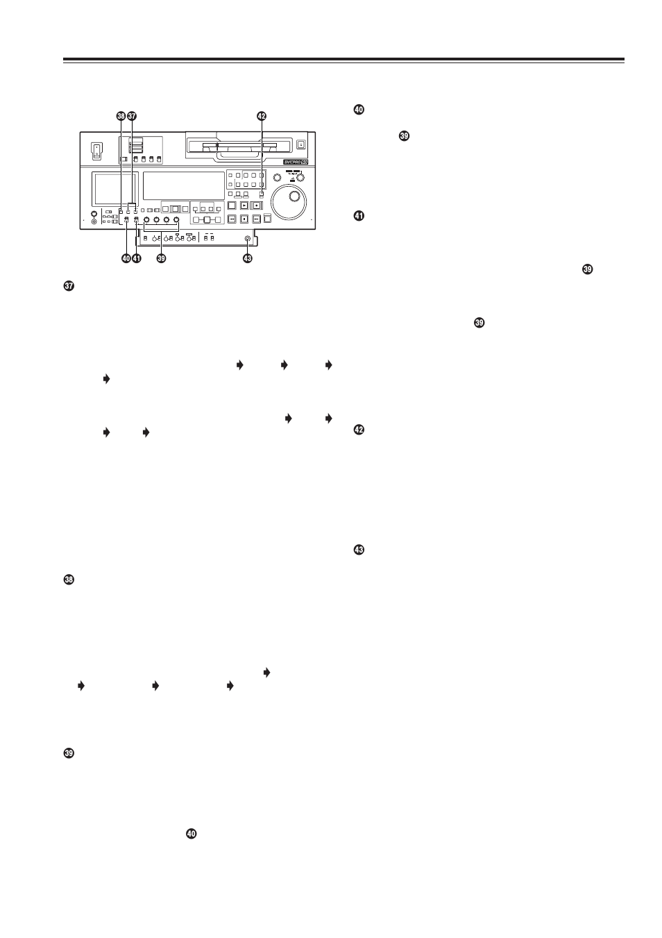 Parts and their functions, Front panel, Continued) | Panasonic AJ-SD965 User Manual | Page 13 / 86