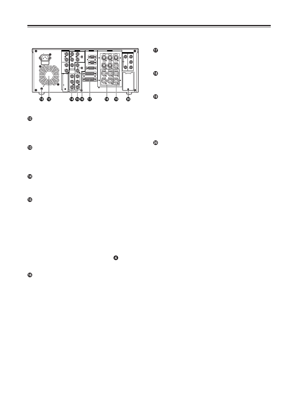 Parts and their functions, Rear panel, Continued) | A = > ? b d c | Panasonic AJ-SD965 User Manual | Page 19 / 86