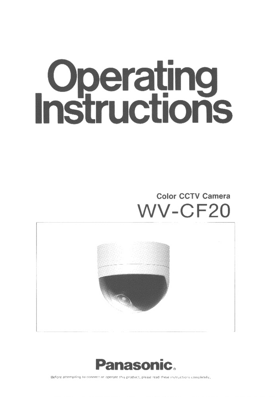 Panasonic WVCF20 User Manual | 12 pages