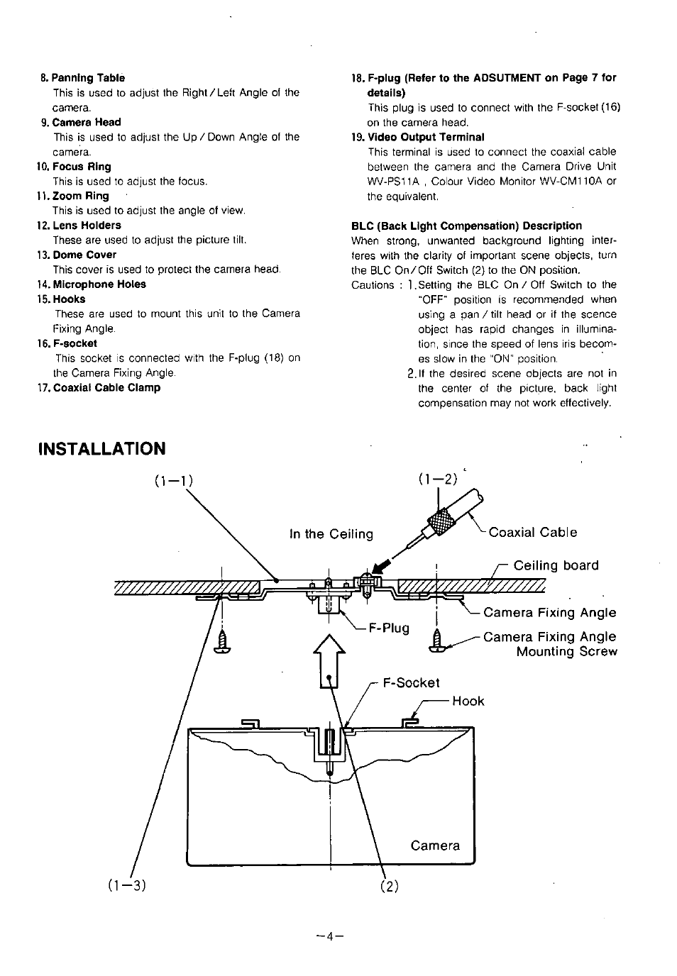 Installation | Panasonic WVCF20 User Manual | Page 5 / 12