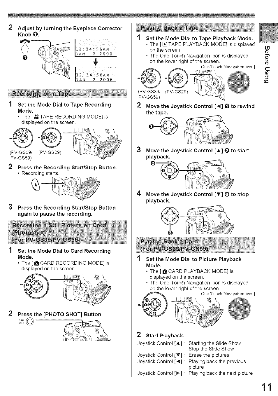 One-touch navlsation lcon, Fone-touch navigation icon | Panasonic PV-GS39 User Manual | Page 11 / 92