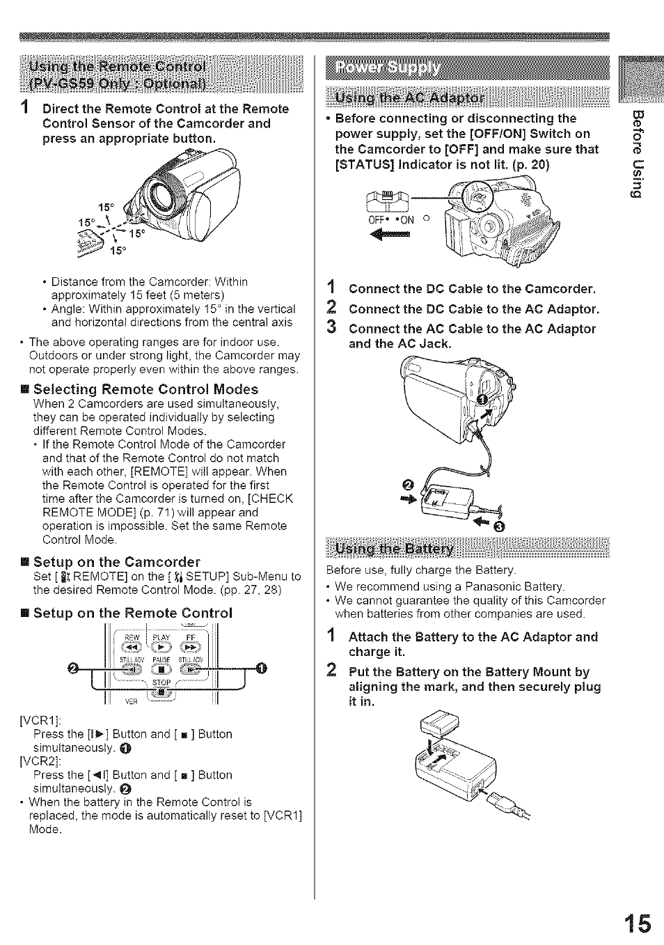 Panasonic PV-GS39 User Manual | Page 15 / 92
