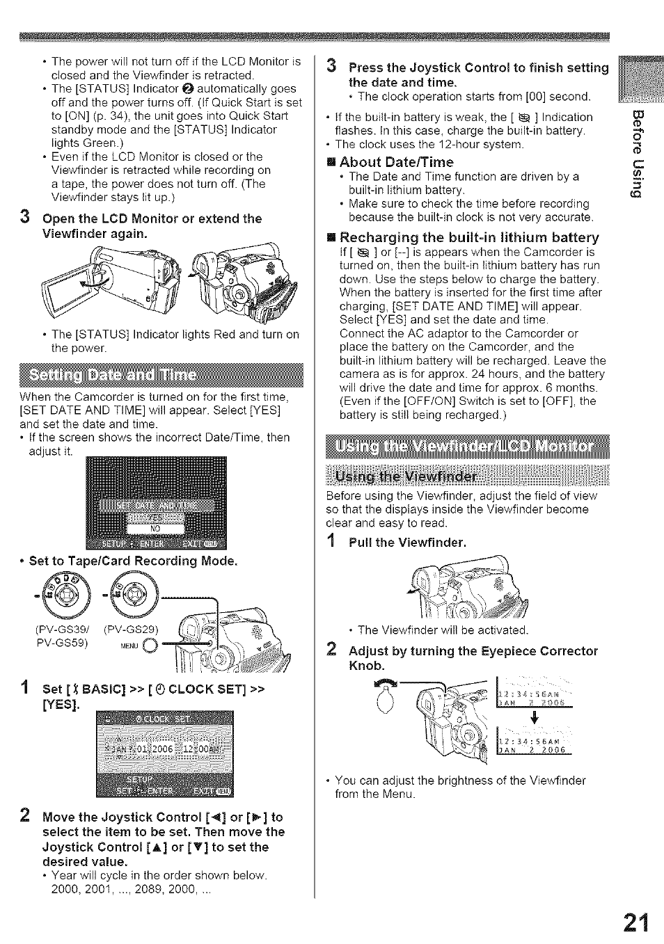 Panasonic PV-GS39 User Manual | Page 21 / 92