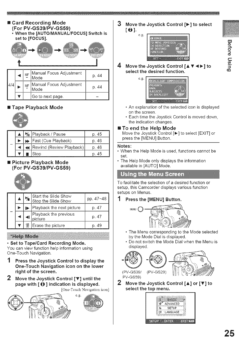 A t -4 | Panasonic PV-GS39 User Manual | Page 25 / 92