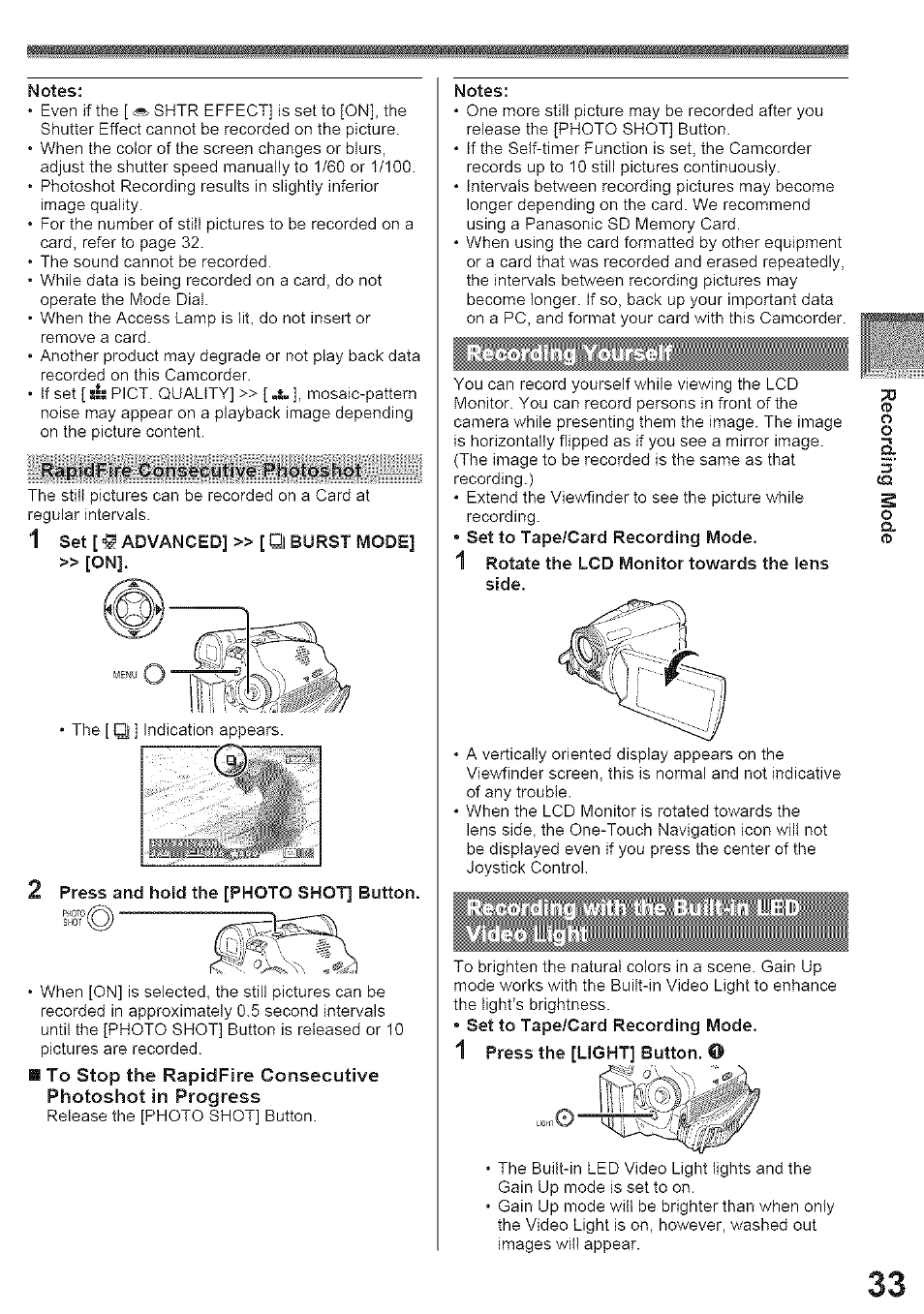 Recording yourself | Panasonic PV-GS39 User Manual | Page 33 / 92