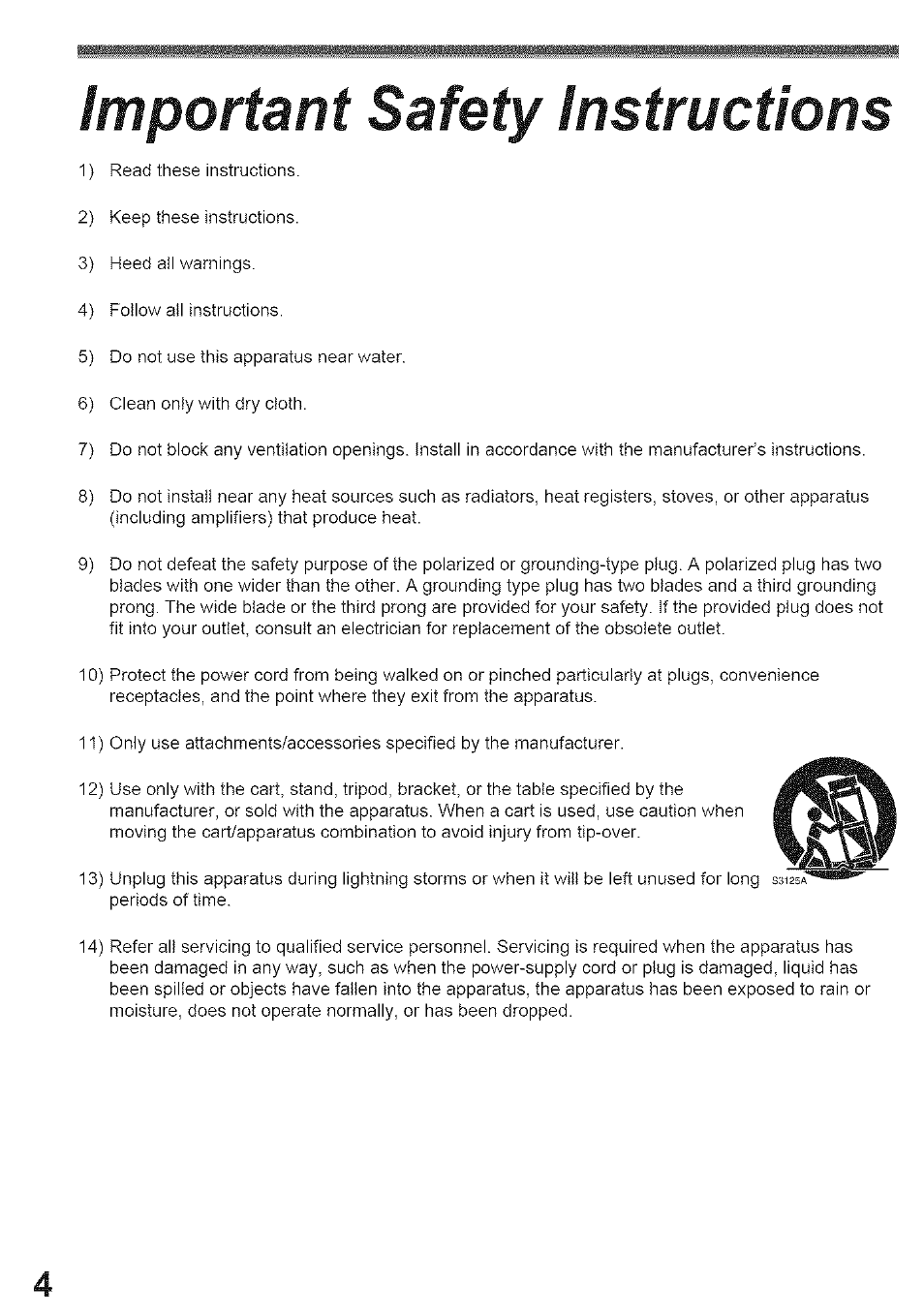 Important safety instructions | Panasonic PV-GS39 User Manual | Page 4 / 92