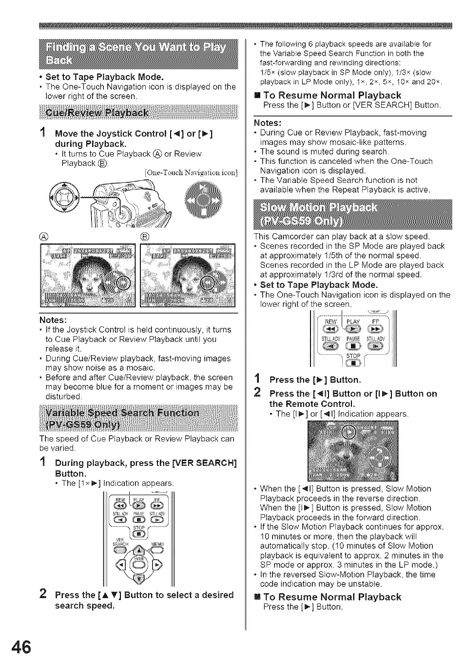 Oiie-toiicli navigation icon | Panasonic PV-GS39 User Manual | Page 46 / 92