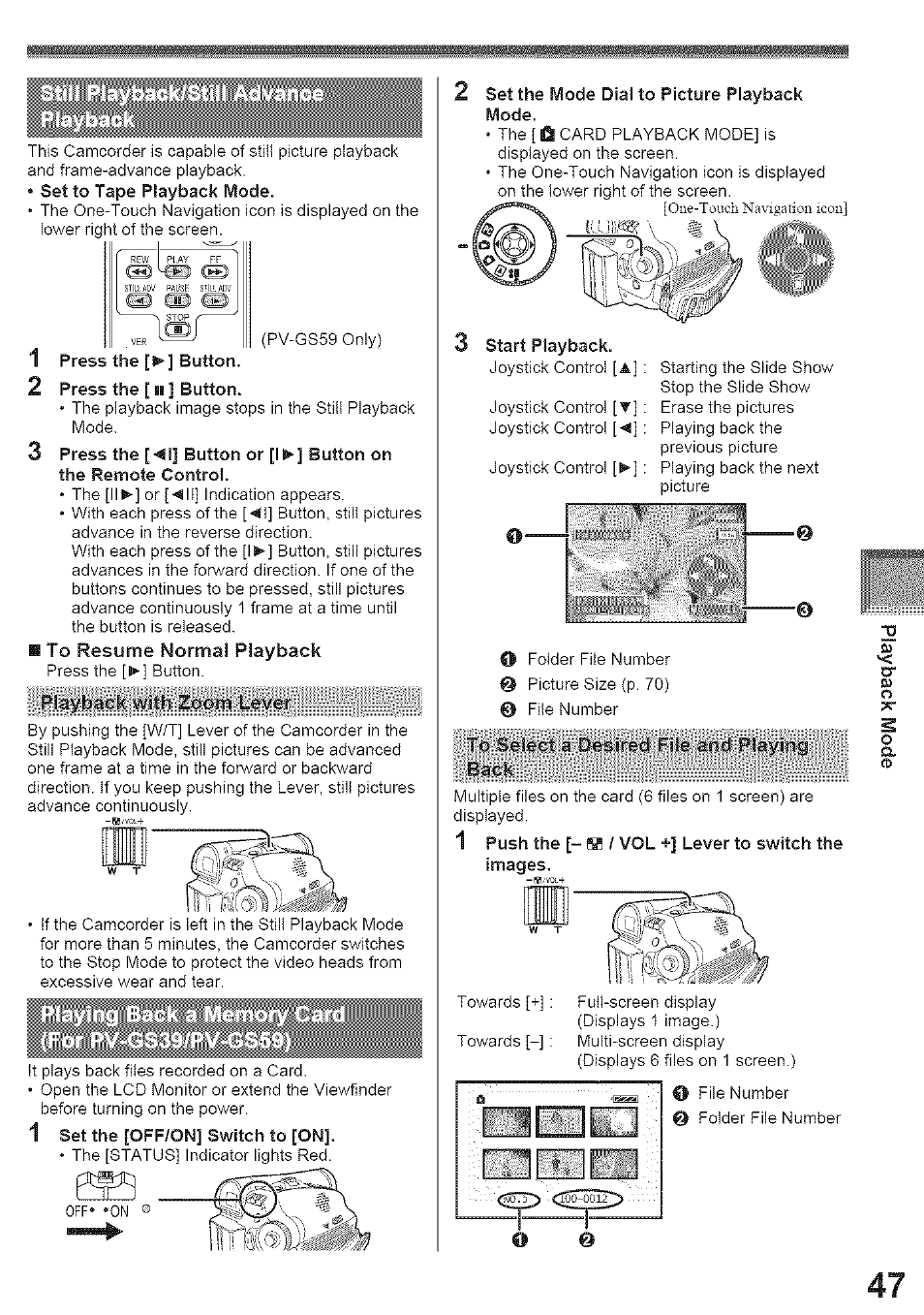 One-touch navigiition icon | Panasonic PV-GS39 User Manual | Page 47 / 92