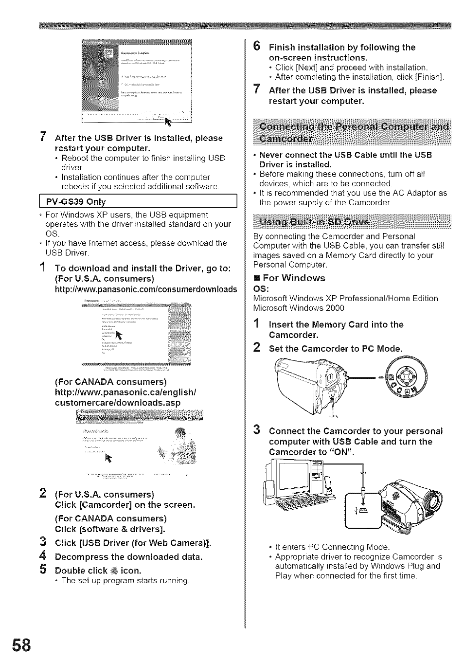 Otiiw'i.qct fig iitt pessuimi comjpuu-r | Panasonic PV-GS39 User Manual | Page 58 / 92