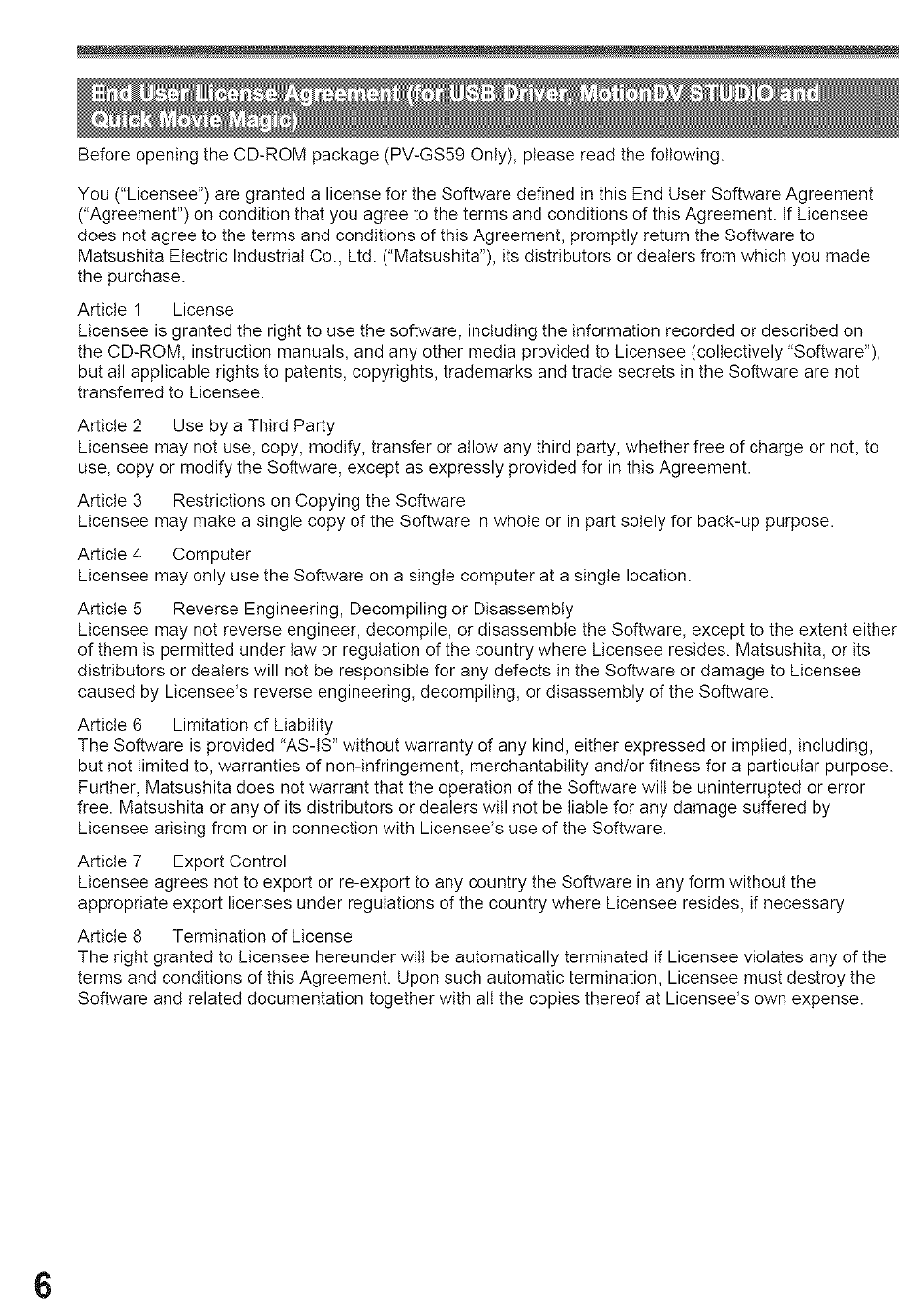 Panasonic PV-GS39 User Manual | Page 6 / 92