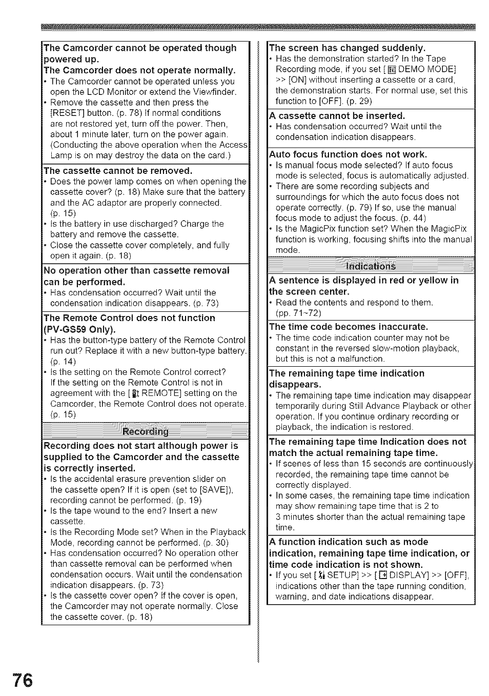 Panasonic PV-GS39 User Manual | Page 76 / 92