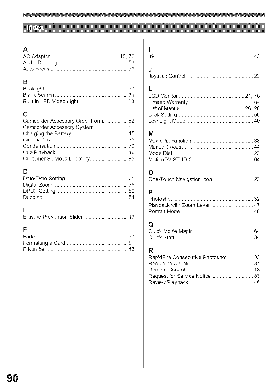 Panasonic PV-GS39 User Manual | Page 90 / 92