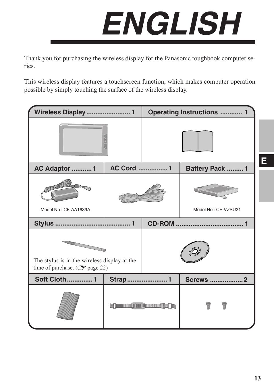 English | Panasonic CF-VDW07BH User Manual | Page 13 / 104