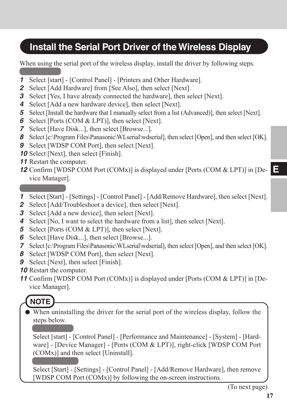 Panasonic CF-VDW07BH User Manual | Page 17 / 104