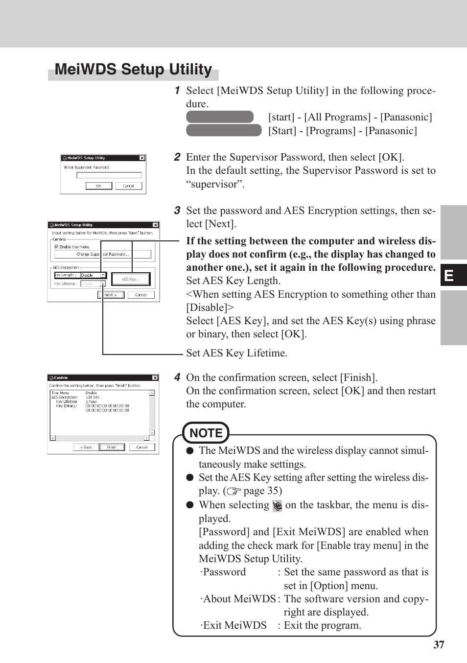 Meiwds setup utility | Panasonic CF-VDW07BH User Manual | Page 37 / 104