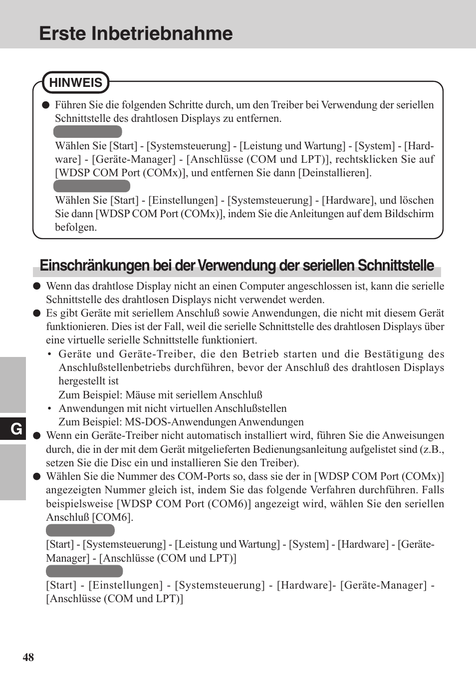 Erste inbetriebnahme | Panasonic CF-VDW07BH User Manual | Page 48 / 104