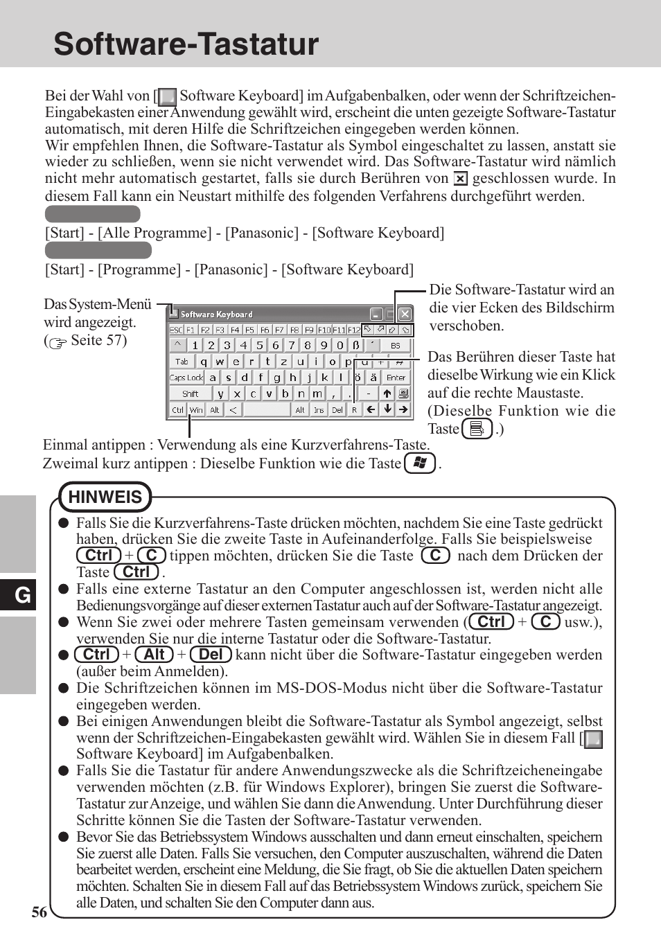 Software-tastatur | Panasonic CF-VDW07BH User Manual | Page 56 / 104