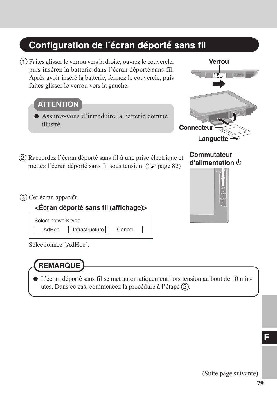 Configuration de l’écran déporté sans fil | Panasonic CF-VDW07BH User Manual | Page 79 / 104