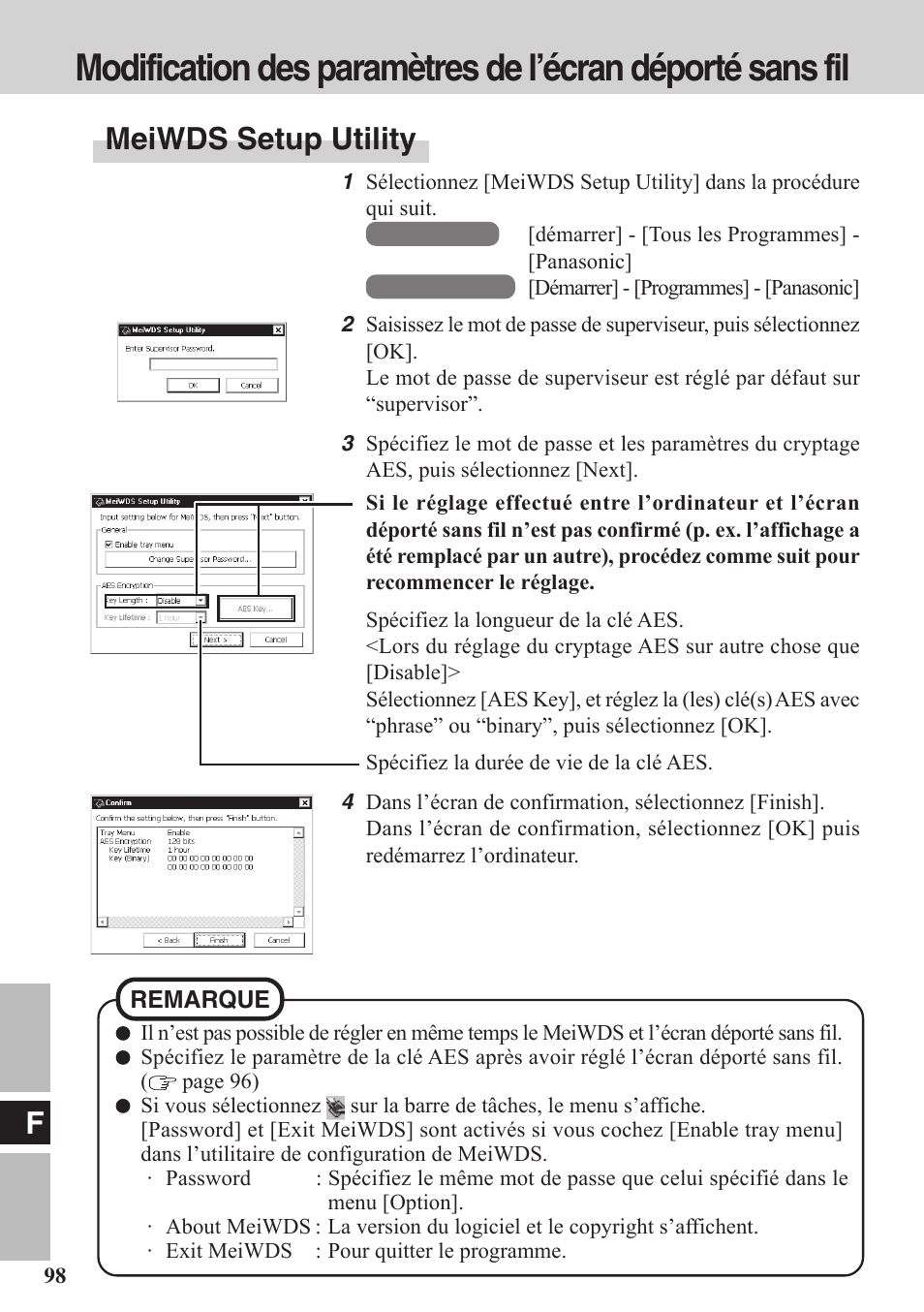 Meiwds setup utility | Panasonic CF-VDW07BH User Manual | Page 98 / 104