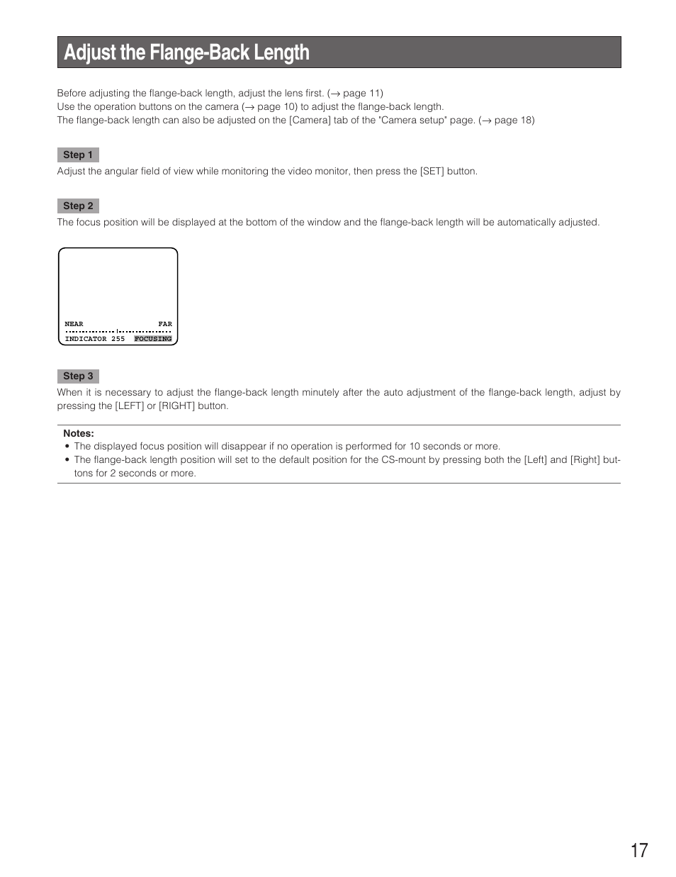 Adjust the flange-back lenght, Adjust the flange-back length | Panasonic WV-NP1004 User Manual | Page 17 / 28