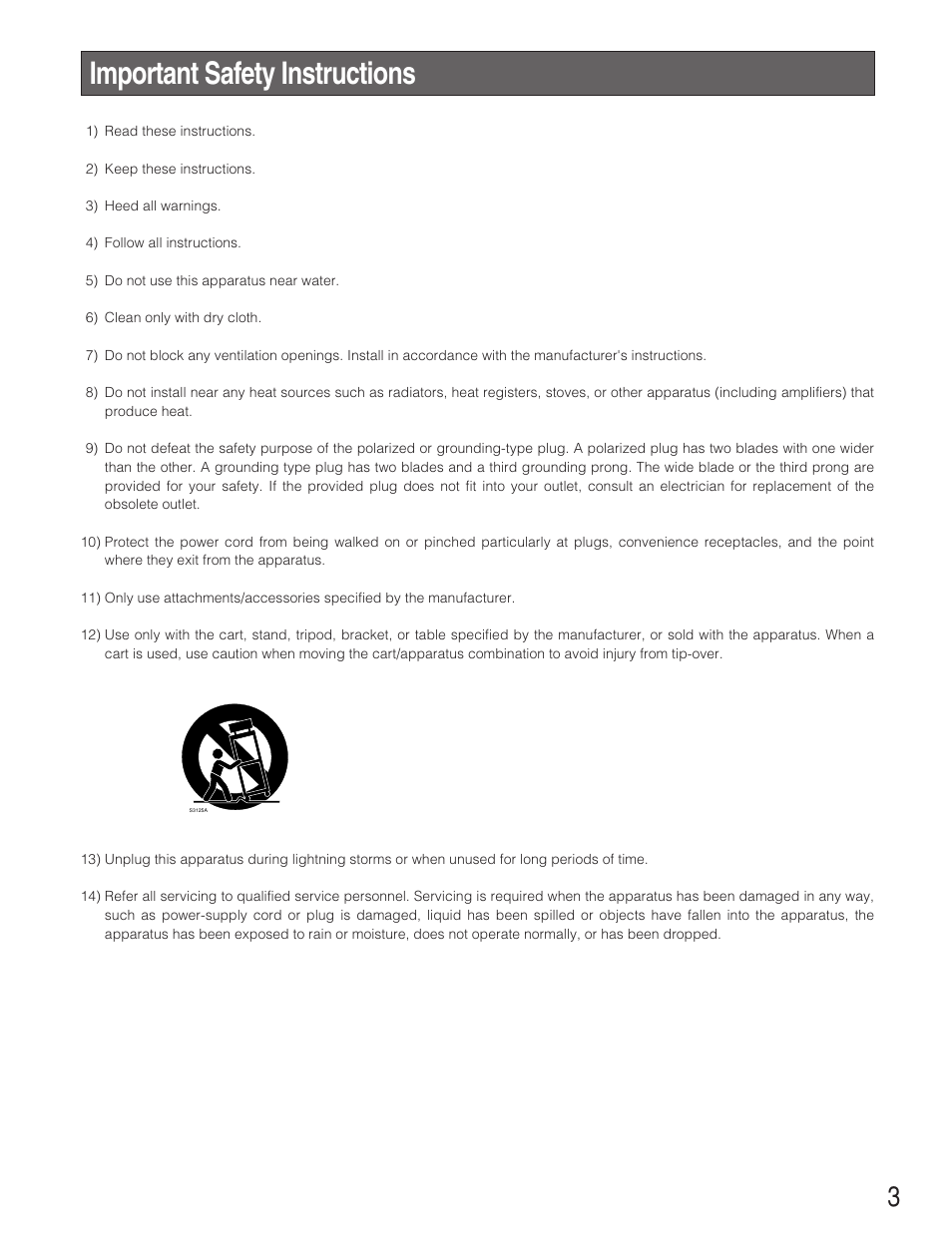 Important safety instructions | Panasonic WV-NP1004 User Manual | Page 3 / 28