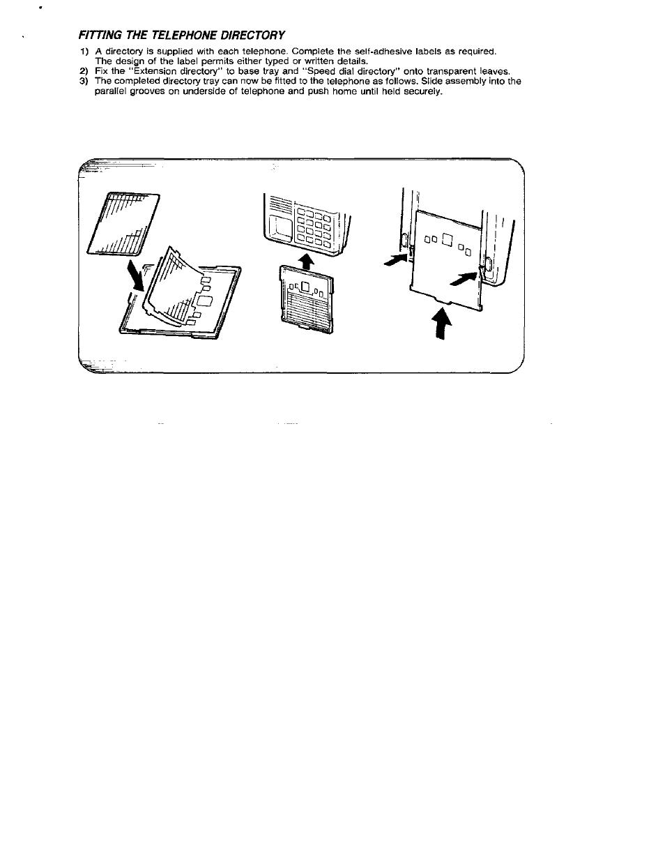 Fitting the telephone directory | Panasonic VA-309UK User Manual | Page 7 / 8