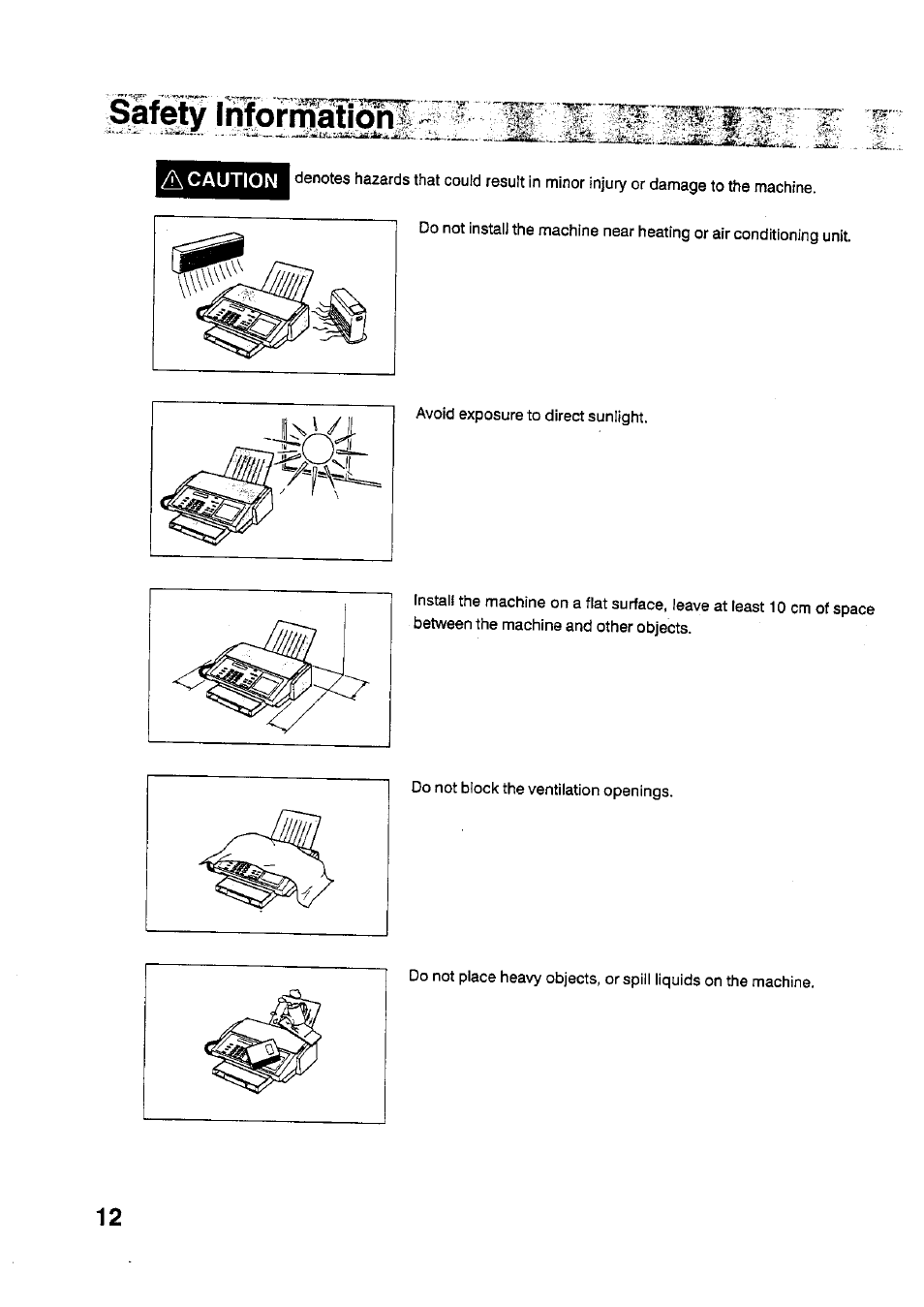 A caution, Information | Panasonic PANAFAX UF-321 User Manual | Page 14 / 110