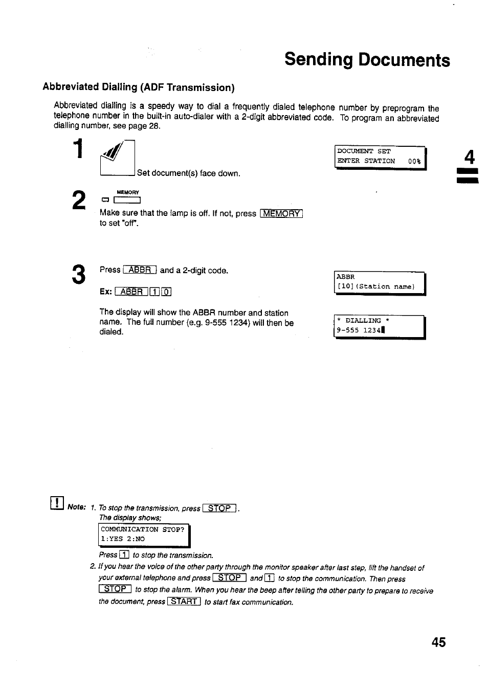 Sending documents | Panasonic PANAFAX UF-321 User Manual | Page 47 / 110