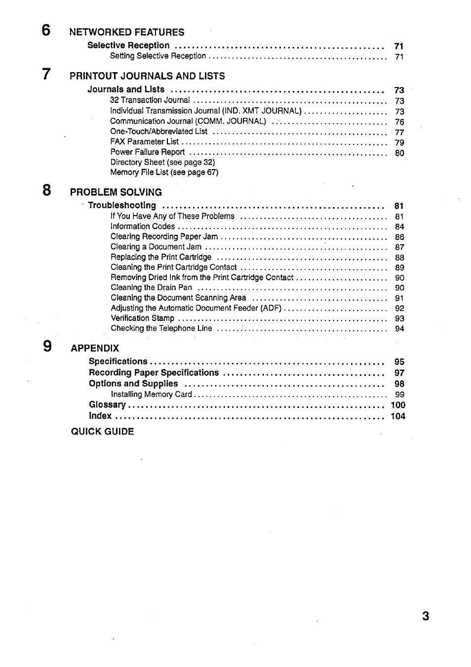 Panasonic PANAFAX UF-321 User Manual | Page 5 / 110