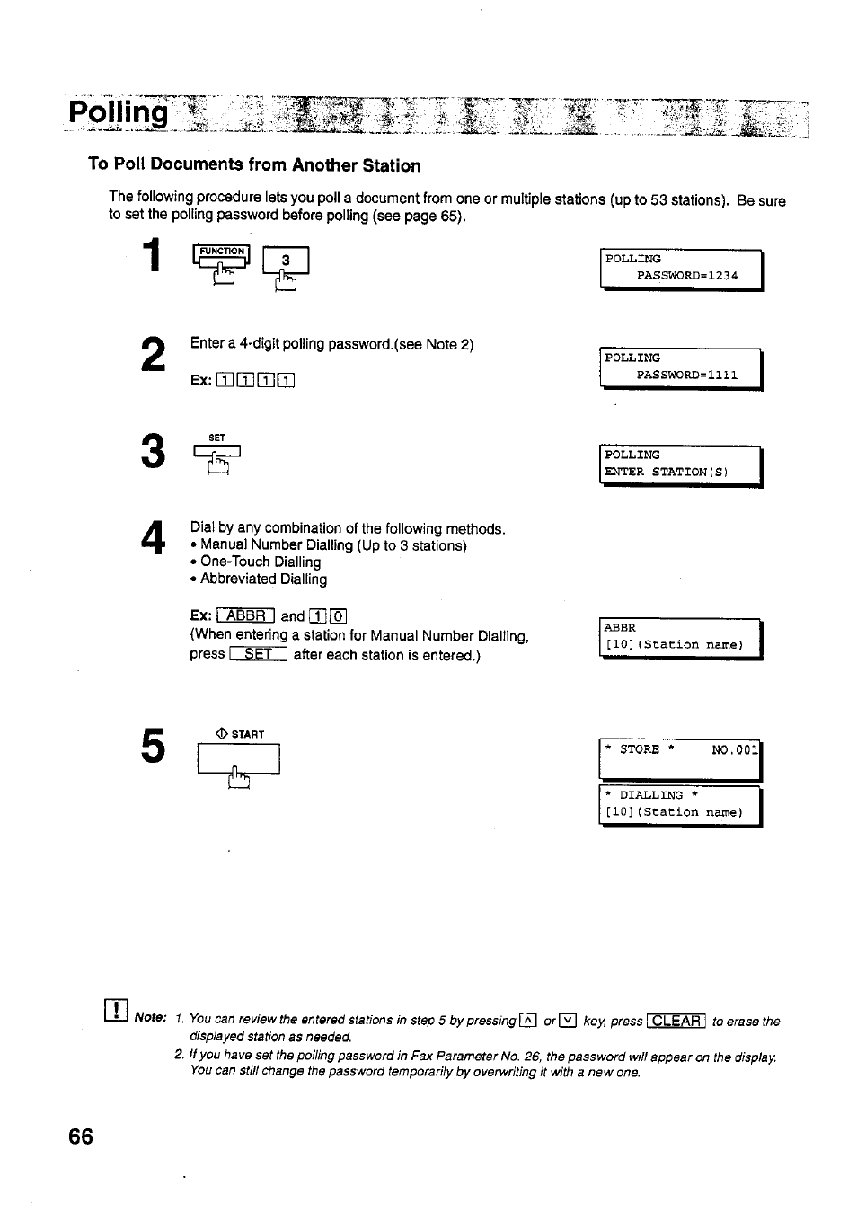 To poll documents from another station | Panasonic PANAFAX UF-321 User Manual | Page 68 / 110