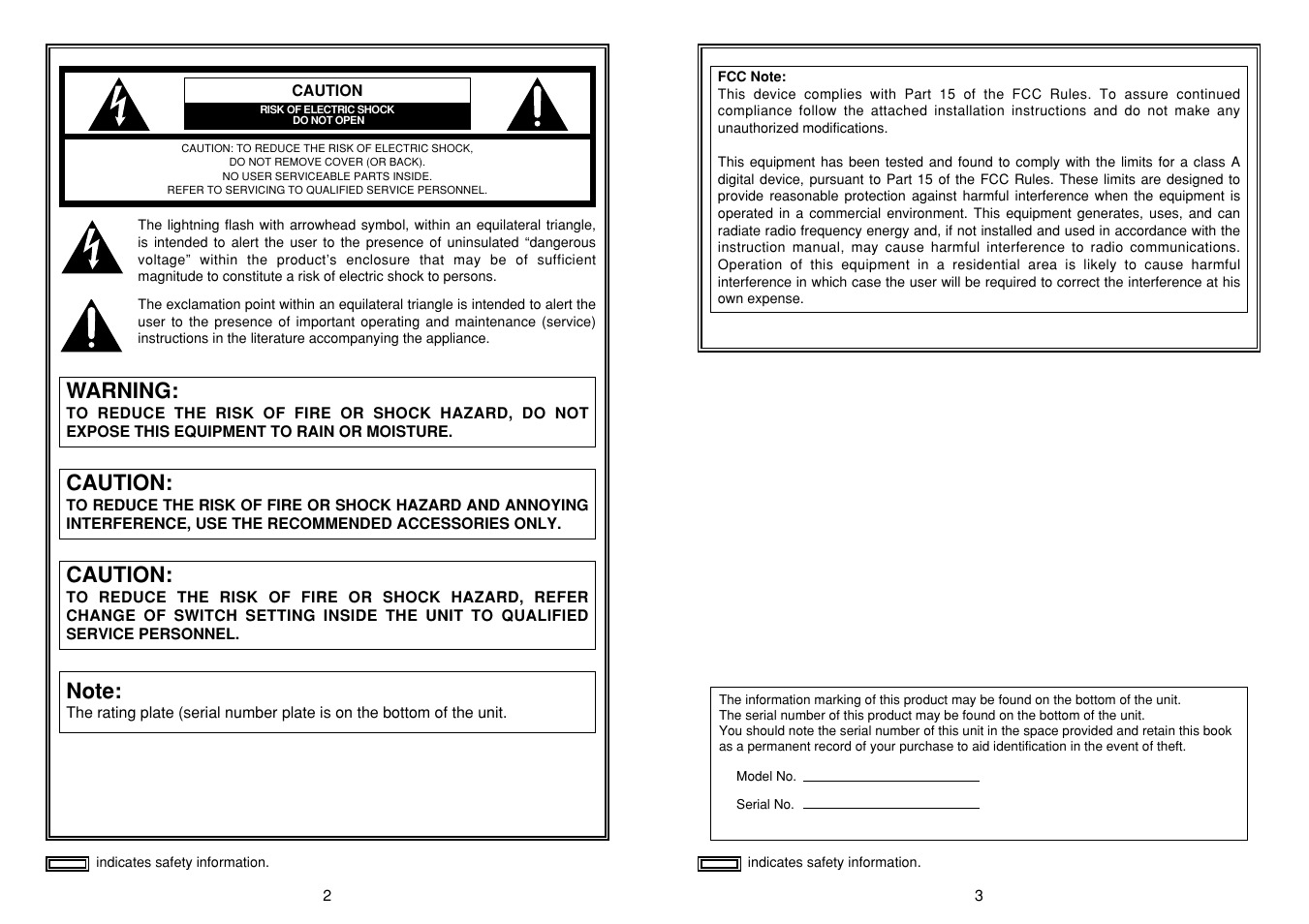 Warning, Caution | Panasonic AW-SW350P User Manual | Page 2 / 23