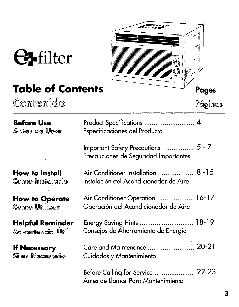 Panasonic CW-C200NU User Manual | Page 3 / 24