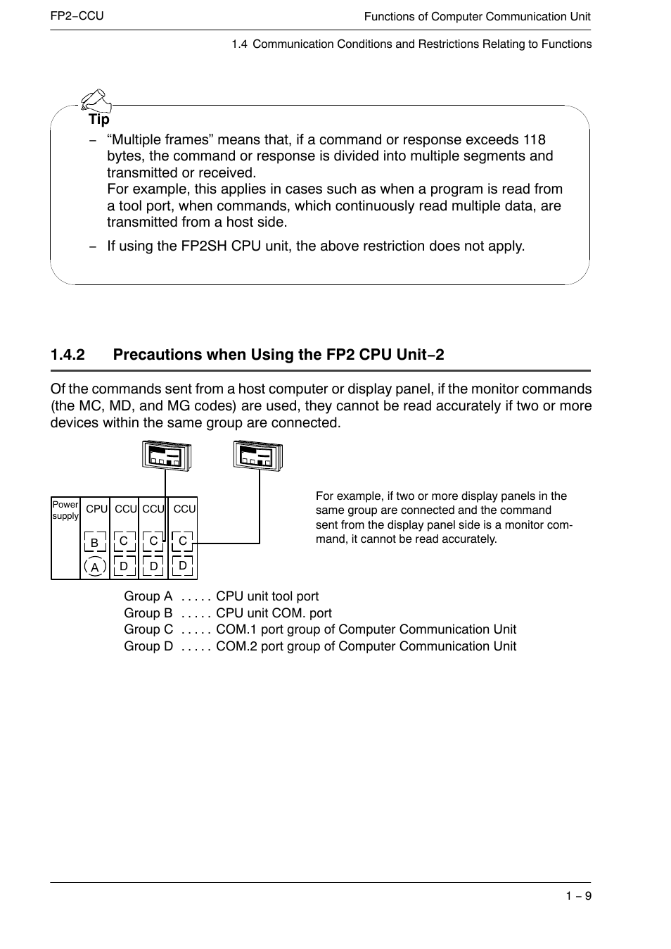 2 precautions when using the fp2 cpu unit−2 | Panasonic FP2 User Manual | Page 15 / 56