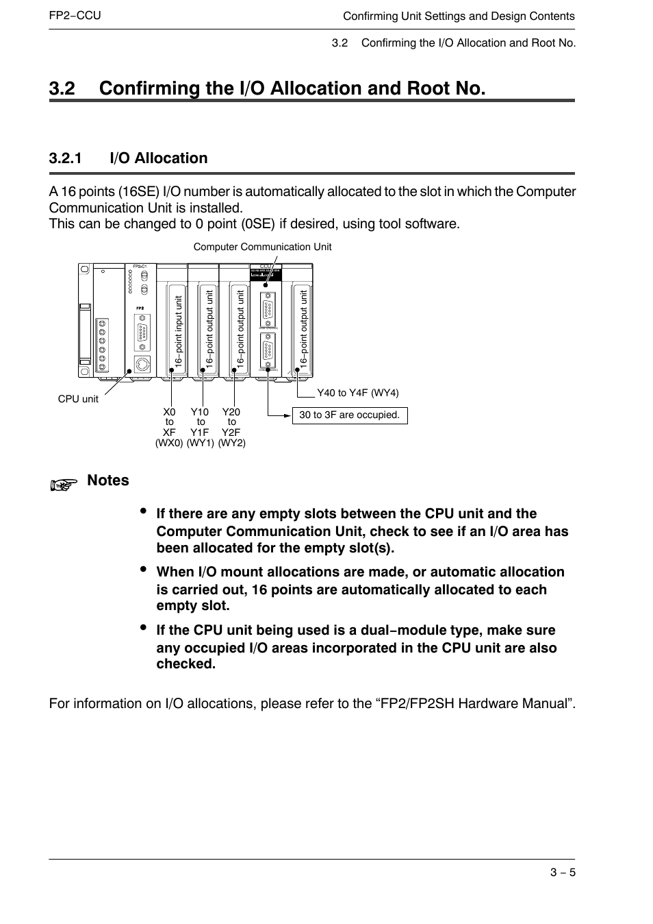 2 confirming the i/o allocation and root no, 1 i/o allocation | Panasonic FP2 User Manual | Page 27 / 56