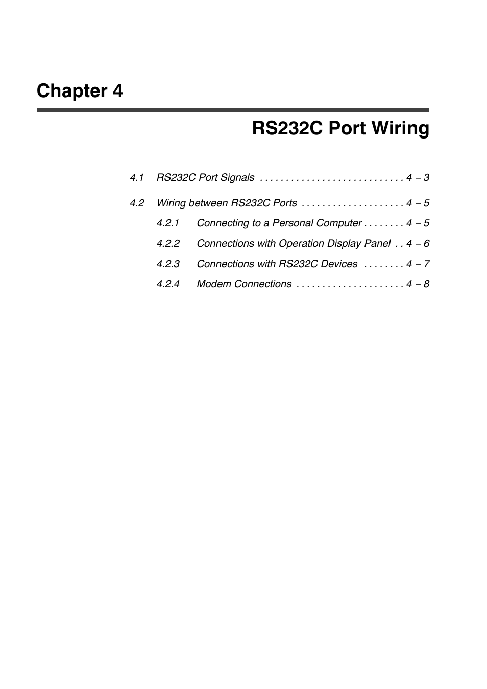 Chapter 4 rs232c port wiring | Panasonic FP2 User Manual | Page 29 / 56
