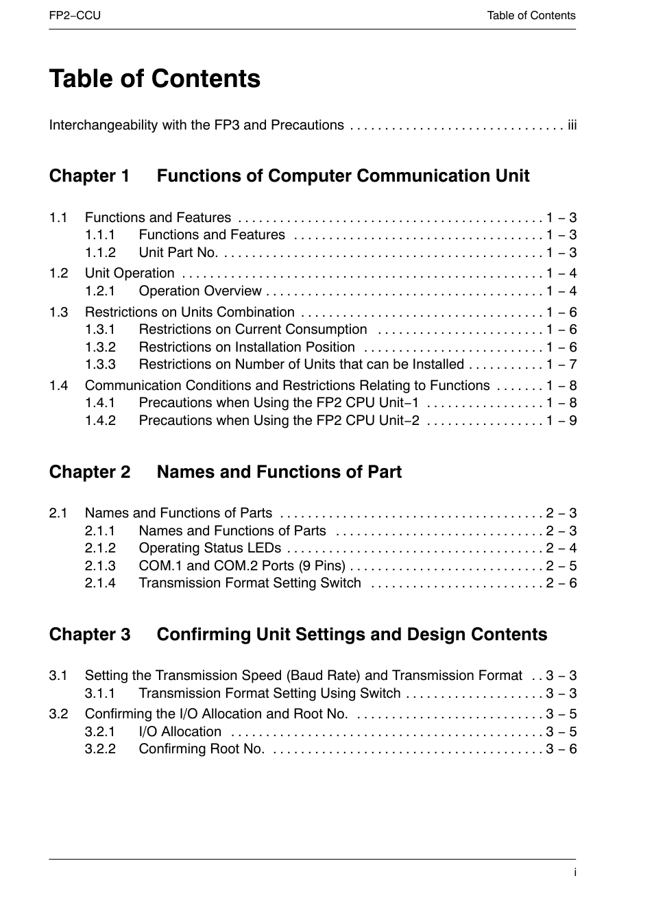 Panasonic FP2 User Manual | Page 3 / 56