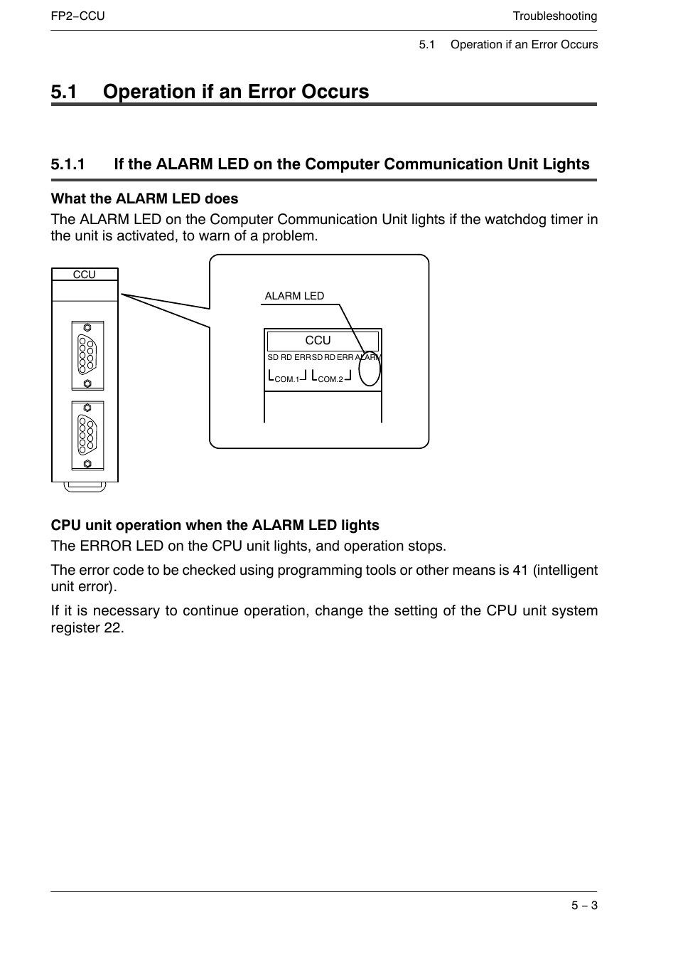 1 operation if an error occurs | Panasonic FP2 User Manual | Page 39 / 56