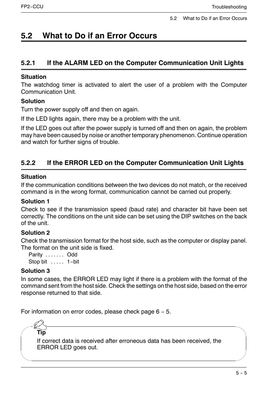 2 what to do if an error occurs | Panasonic FP2 User Manual | Page 41 / 56