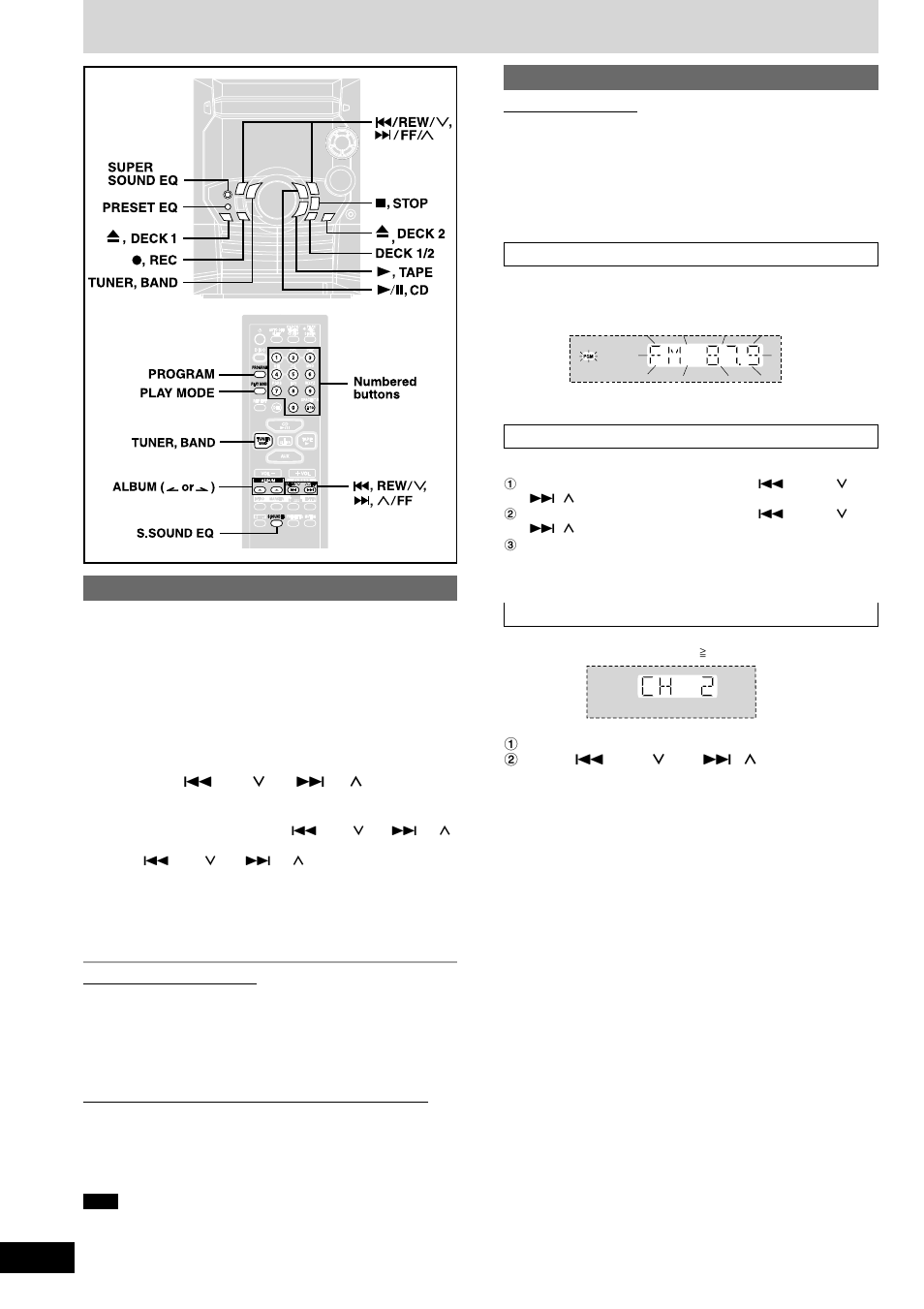 Radio, Manual tuning preset tuning | Panasonic SC-AK220 User Manual | Page 10 / 16