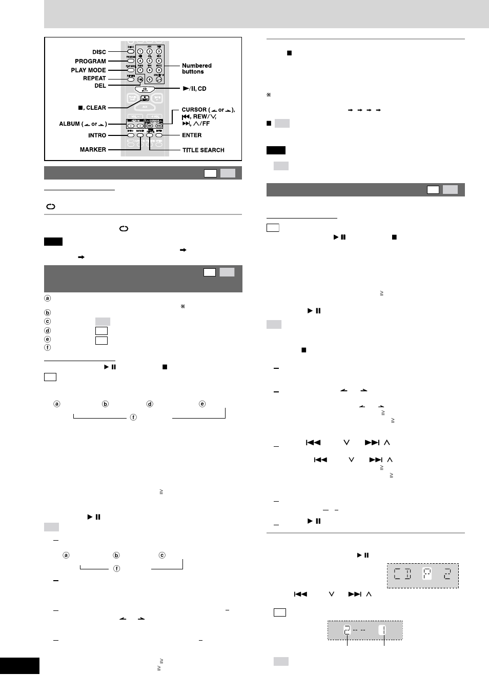 Program play, 8cds to listen to specific cds and, Tracks (cd play mode function) | Repeat play | Panasonic SC-AK220 User Manual | Page 8 / 16