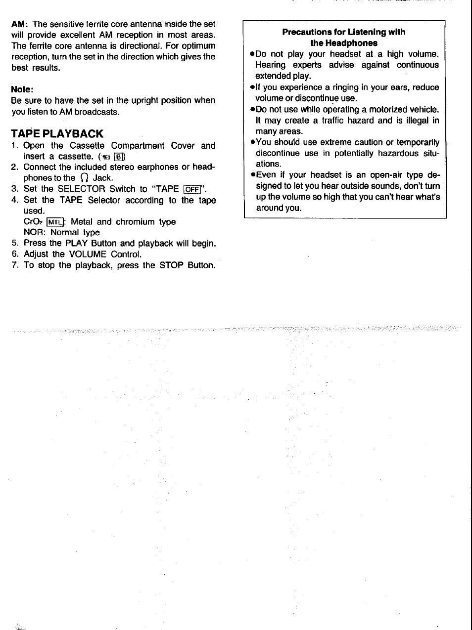 Tape playback, A [e) | Panasonic RQ-V161 User Manual | Page 3 / 4