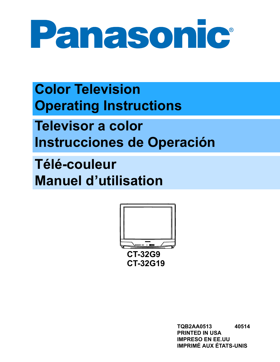 Panasonic CT-32G9 User Manual | 64 pages